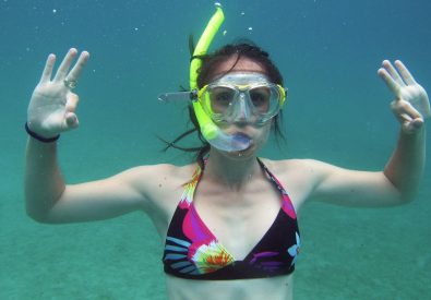 Bad och snorkling