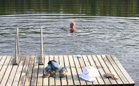 Bastu och bad i sjön image